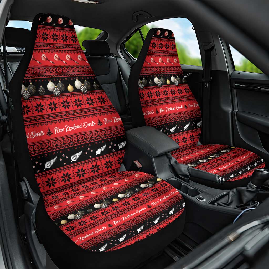 New Zealand Darts Christmas Car Seat Cover Merry Xmas Aotearoa Maori Red - Aussie Hoodie