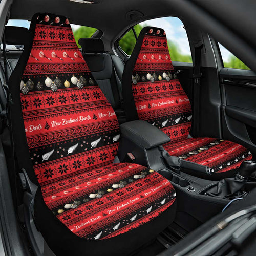 New Zealand Darts Christmas Car Seat Cover Merry Xmas Aotearoa Maori Red - Aussie Hoodie