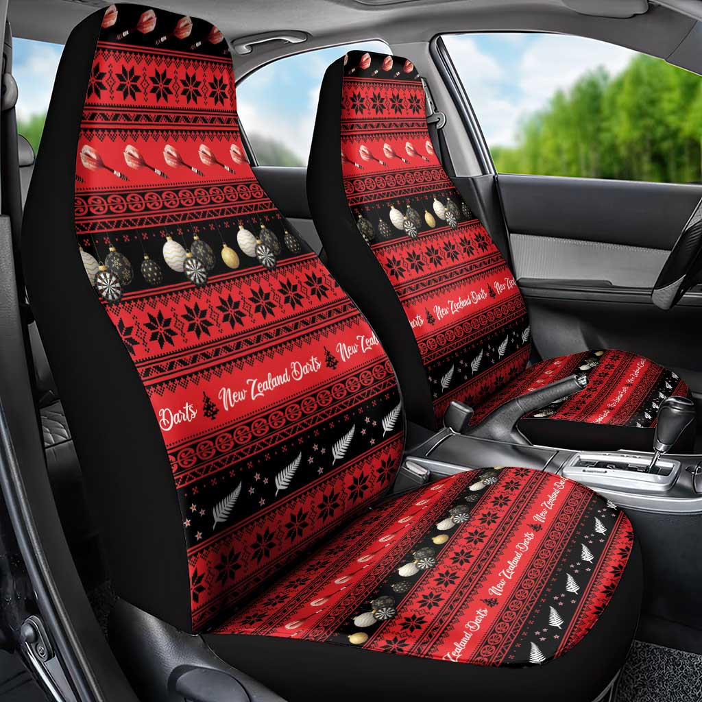New Zealand Darts Christmas Car Seat Cover Merry Xmas Aotearoa Maori Red - Aussie Hoodie