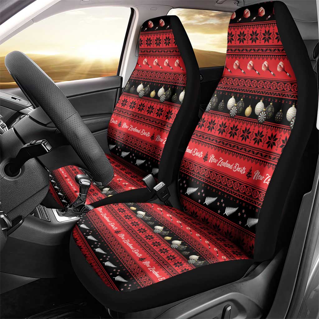 New Zealand Darts Christmas Car Seat Cover Merry Xmas Aotearoa Maori Red - Aussie Hoodie