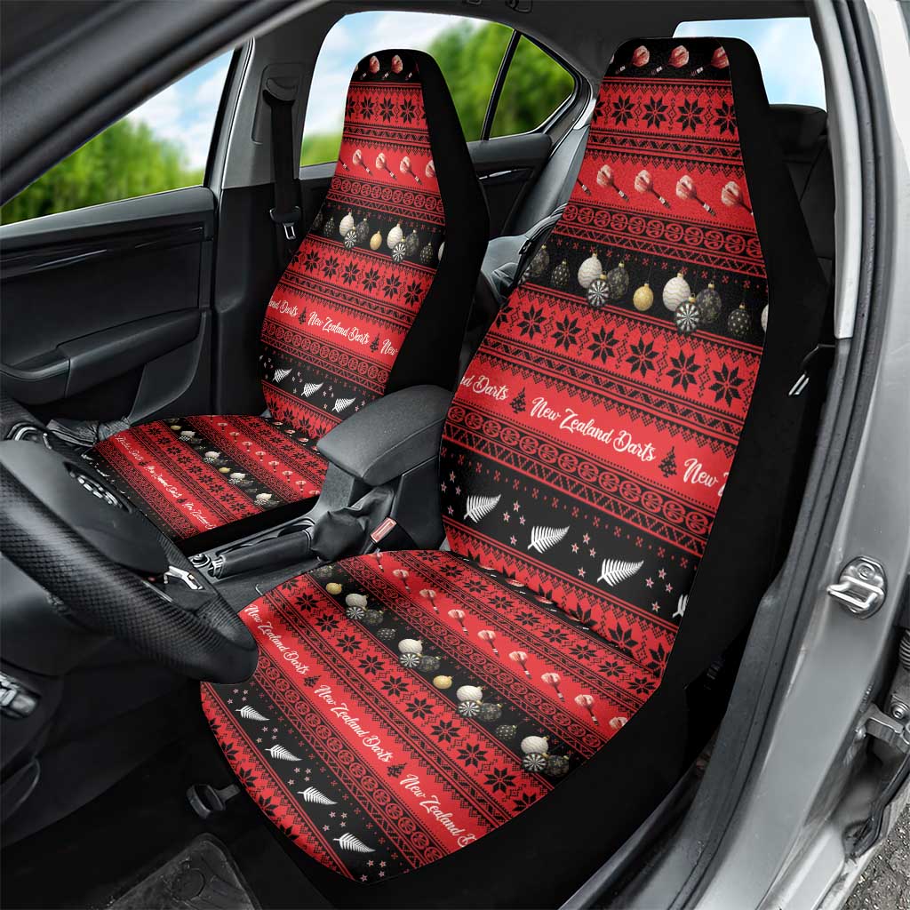 New Zealand Darts Christmas Car Seat Cover Merry Xmas Aotearoa Maori Red - Aussie Hoodie