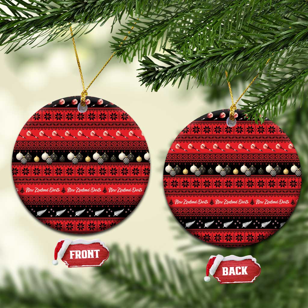 New Zealand Darts Christmas Ceramic Ornament Merry Xmas Aotearoa Maori Red - Aussie Hoodie
