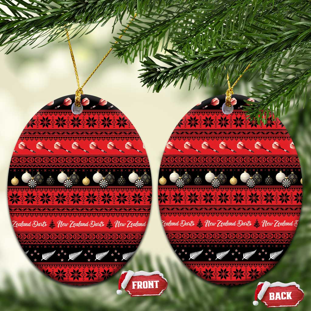 New Zealand Darts Christmas Ceramic Ornament Merry Xmas Aotearoa Maori Red - Aussie Hoodie
