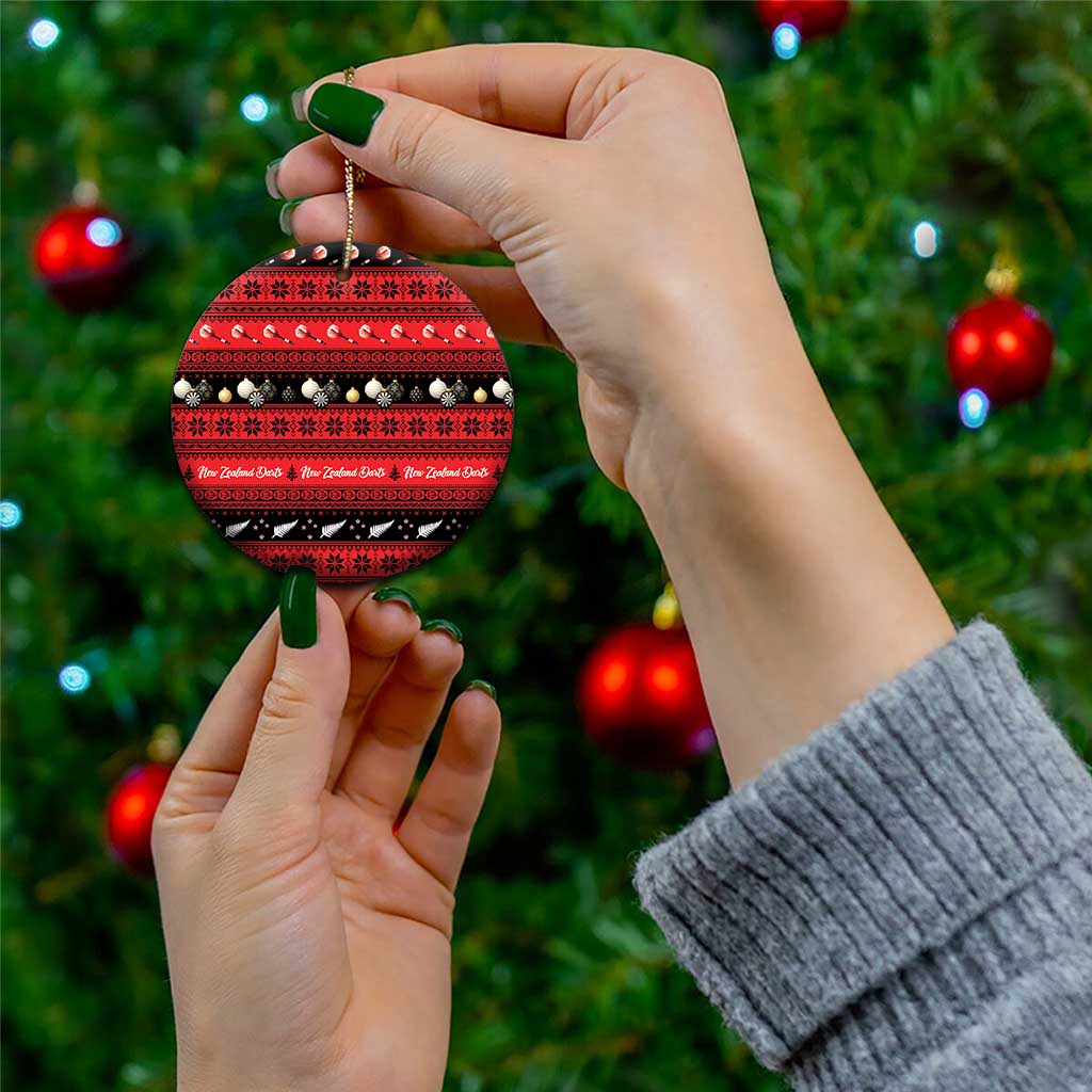 New Zealand Darts Christmas Ceramic Ornament Merry Xmas Aotearoa Maori Red - Aussie Hoodie