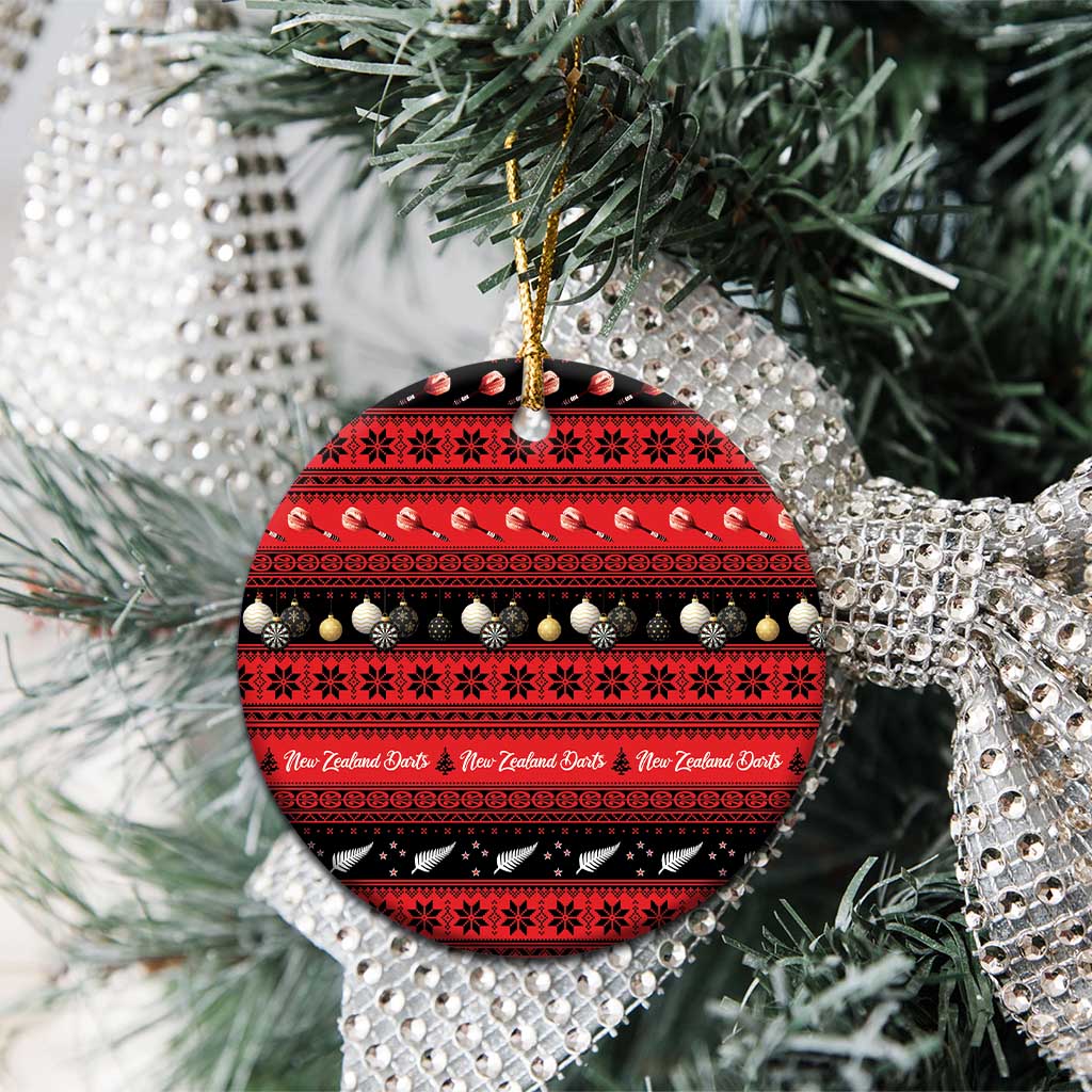 New Zealand Darts Christmas Ceramic Ornament Merry Xmas Aotearoa Maori Red - Aussie Hoodie