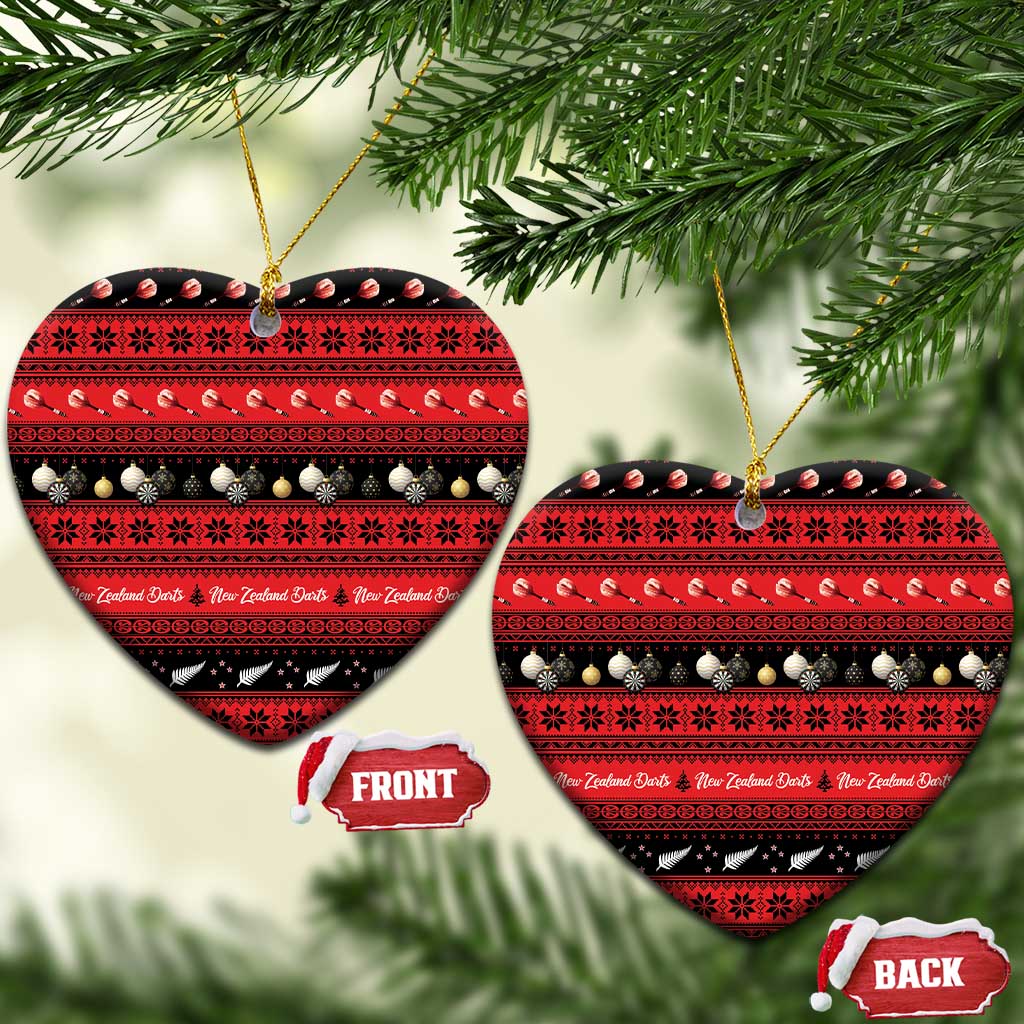 New Zealand Darts Christmas Ceramic Ornament Merry Xmas Aotearoa Maori Red - Aussie Hoodie