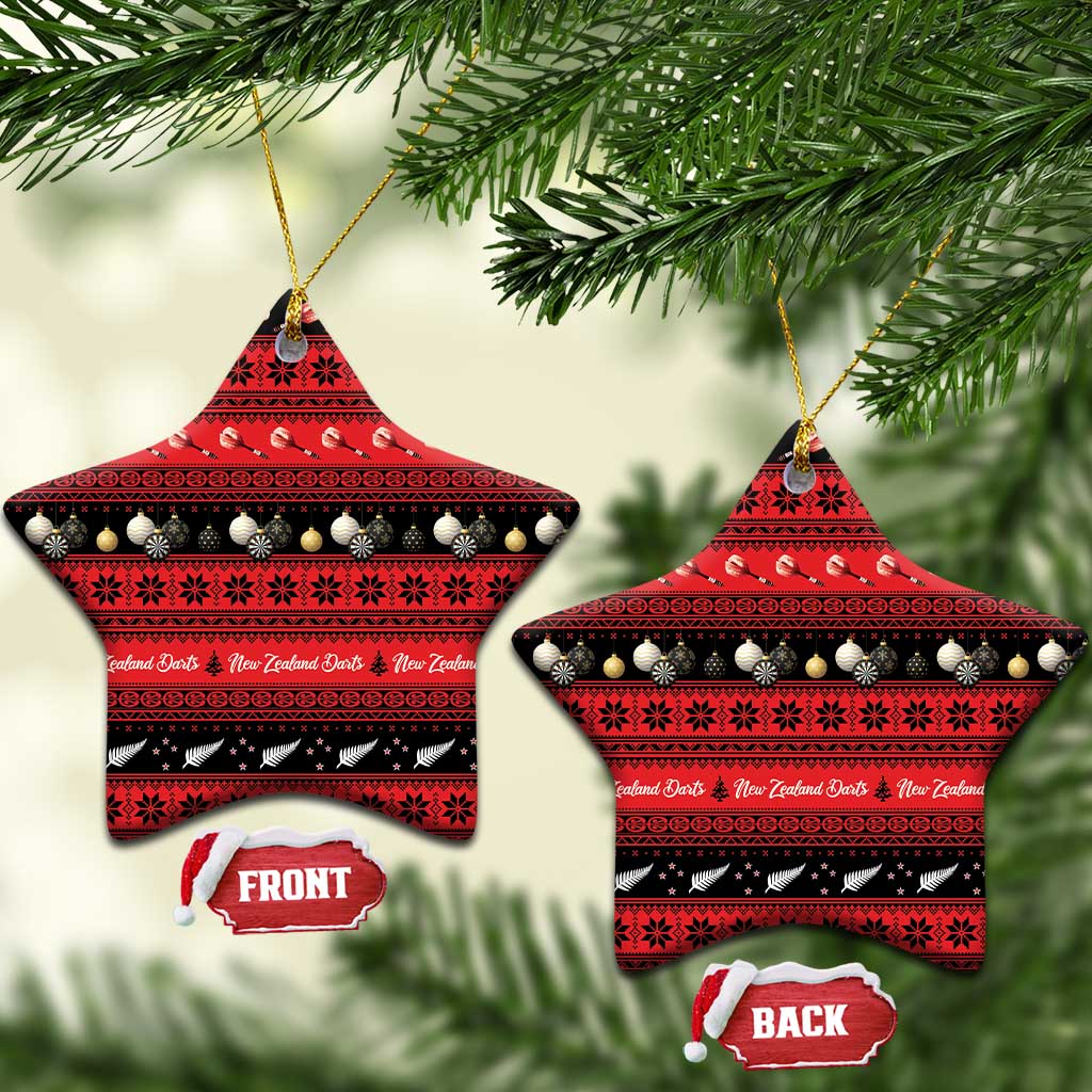 New Zealand Darts Christmas Ceramic Ornament Merry Xmas Aotearoa Maori Red - Aussie Hoodie