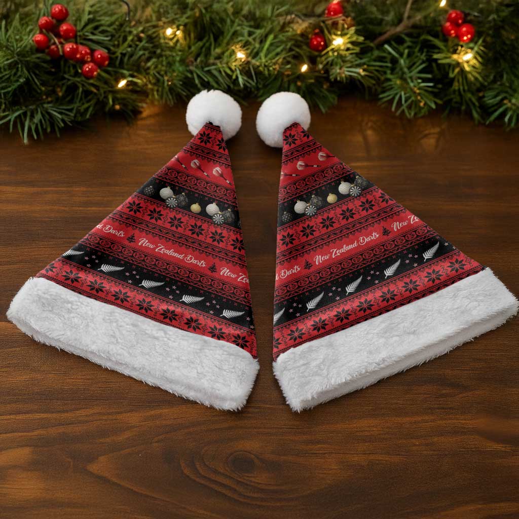 New Zealand Darts Christmas Santa Hat Merry Xmas Aotearoa Maori Red - Aussie Hoodie
