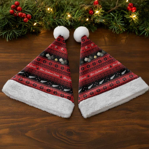 New Zealand Darts Christmas Santa Hat Merry Xmas Aotearoa Maori Red - Aussie Hoodie
