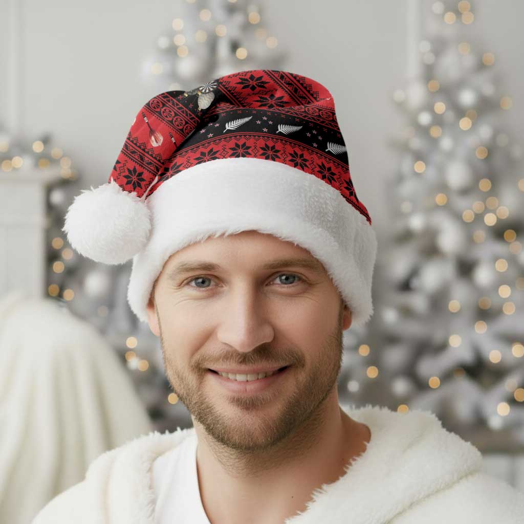 New Zealand Darts Christmas Santa Hat Merry Xmas Aotearoa Maori Red - Aussie Hoodie
