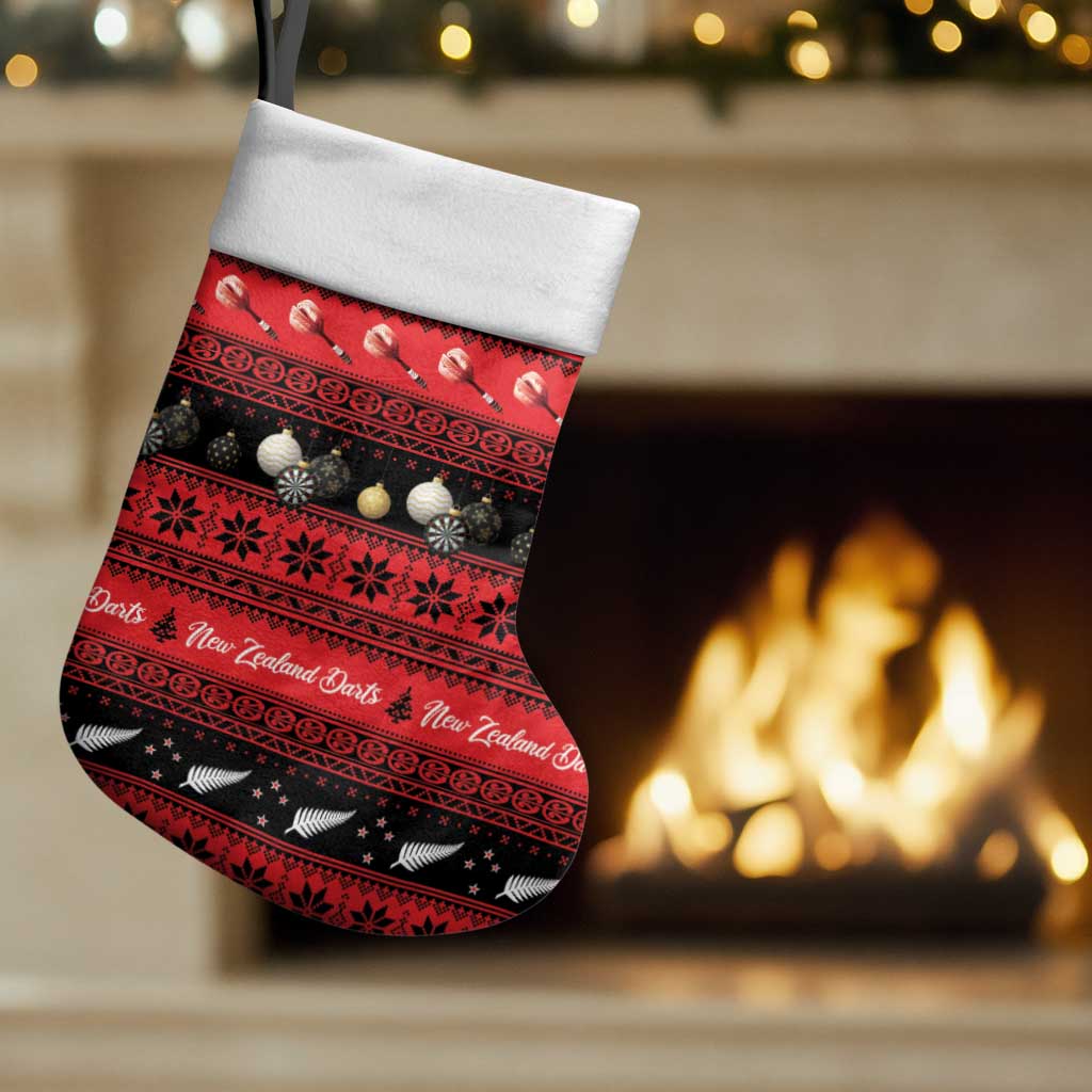 New Zealand Darts Christmas Stocking Merry Xmas Aotearoa Maori Red - Aussie Hoodie
