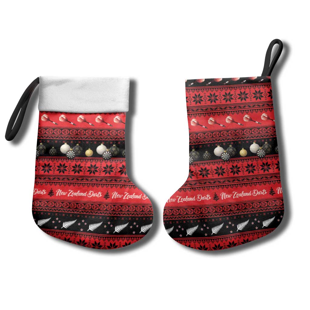 New Zealand Darts Christmas Stocking Merry Xmas Aotearoa Maori Red - Aussie Hoodie