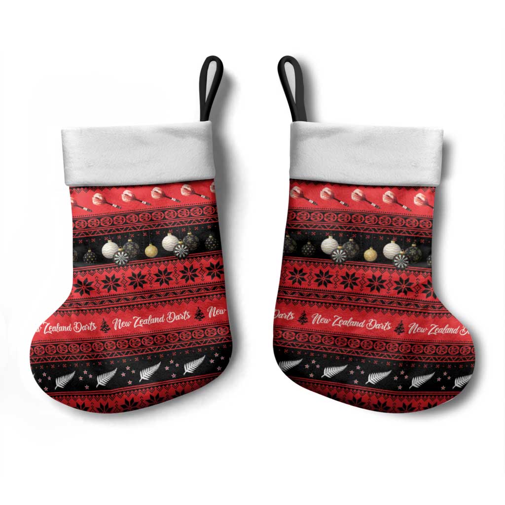 New Zealand Darts Christmas Stocking Merry Xmas Aotearoa Maori Red - Aussie Hoodie