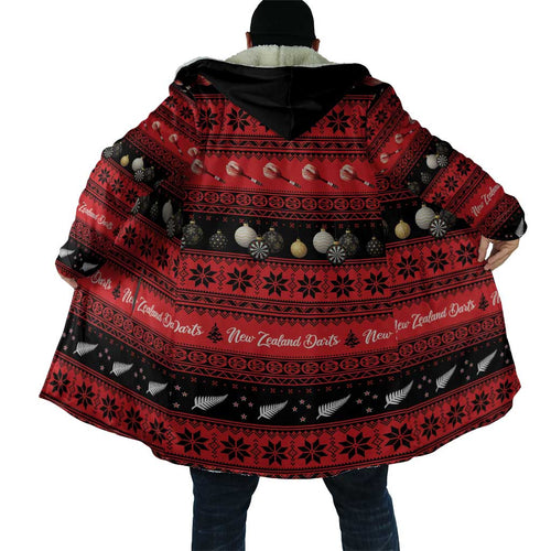 New Zealand Darts Christmas Cloak Merry Xmas Aotearoa Maori Red - Aussie Hoodie