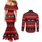 New Zealand Darts Christmas Couples Matching Mermaid Dress and Long Sleeve Button Shirt Merry Xmas Aotearoa Maori Red - Aussie Hoodie