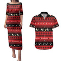 New Zealand Darts Christmas Couples Matching Puletasi and Hawaiian Shirt Merry Xmas Aotearoa Maori Red - Aussie Hoodie