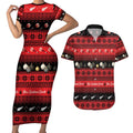 New Zealand Darts Christmas Couples Matching Short Sleeve Bodycon Dress and Hawaiian Shirt Merry Xmas Aotearoa Maori Red - Aussie Hoodie