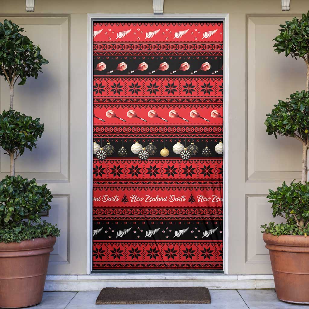New Zealand Darts Christmas Door Cover Merry Xmas Aotearoa Maori Red - Aussie Hoodie