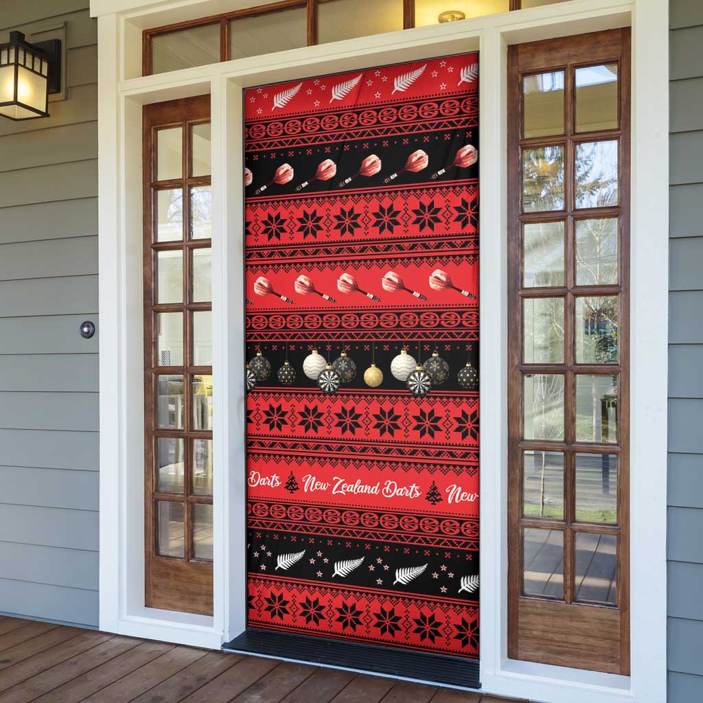 New Zealand Darts Christmas Door Cover Merry Xmas Aotearoa Maori Red - Aussie Hoodie