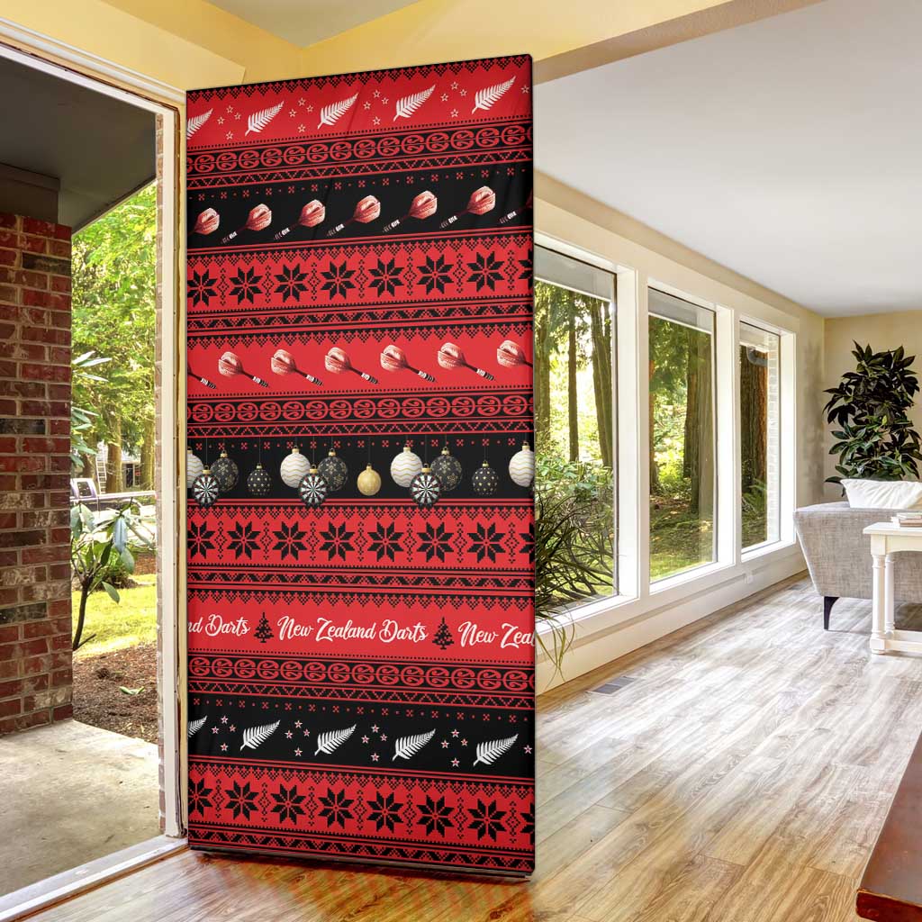 New Zealand Darts Christmas Door Cover Merry Xmas Aotearoa Maori Red - Aussie Hoodie