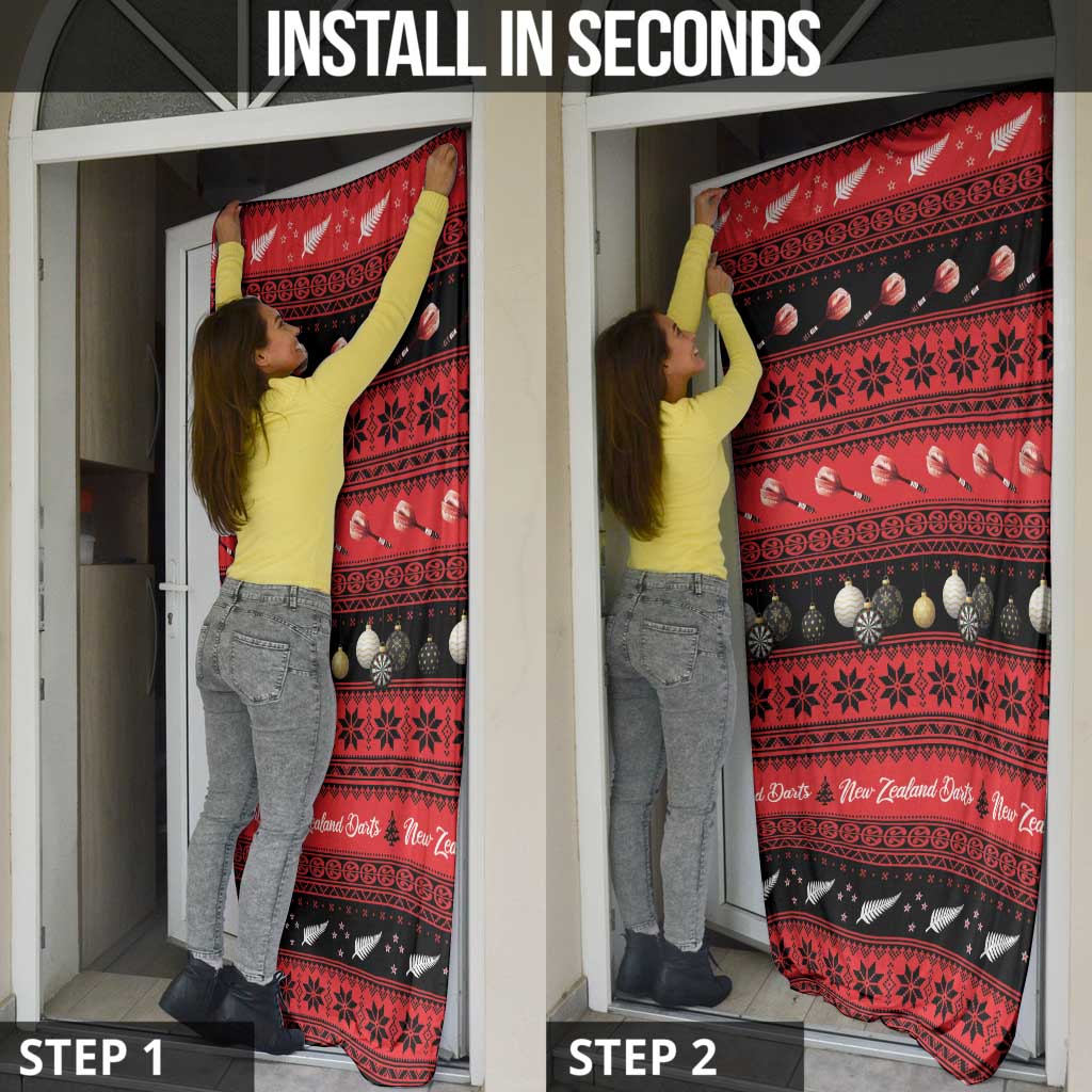 New Zealand Darts Christmas Door Cover Merry Xmas Aotearoa Maori Red - Aussie Hoodie