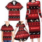 New Zealand Darts Christmas Family Matching Long Sleeve Bodycon Dress and Hawaiian Shirt Merry Xmas Aotearoa Maori Red - Aussie Hoodie