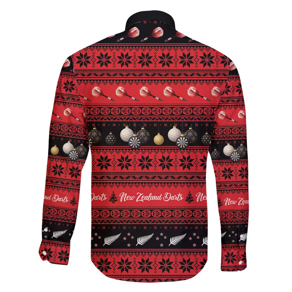 New Zealand Darts Christmas Family Matching Long Sleeve Bodycon Dress and Hawaiian Shirt Merry Xmas Aotearoa Maori Red - Aussie Hoodie