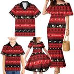 New Zealand Darts Christmas Family Matching Mermaid Dress and Hawaiian Shirt Merry Xmas Aotearoa Maori Red - Aussie Hoodie
