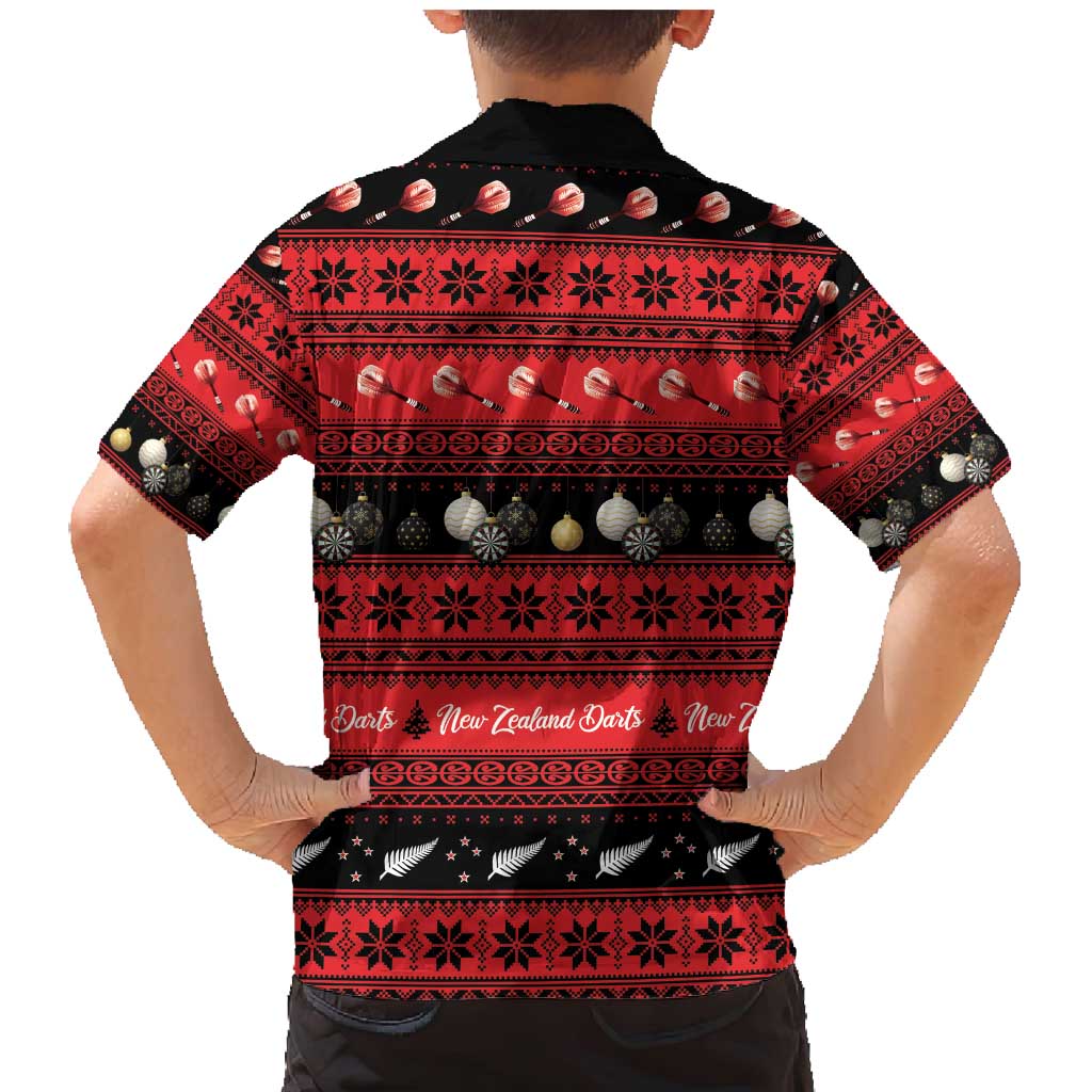 New Zealand Darts Christmas Family Matching Mermaid Dress and Hawaiian Shirt Merry Xmas Aotearoa Maori Red - Aussie Hoodie