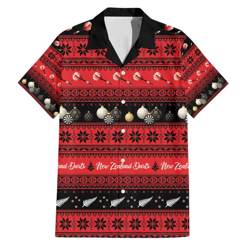 New Zealand Darts Christmas Family Matching Mermaid Dress and Hawaiian Shirt Merry Xmas Aotearoa Maori Red - Aussie Hoodie