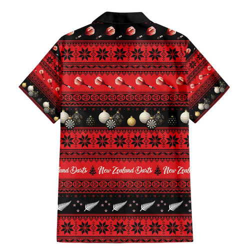 New Zealand Darts Christmas Family Matching Mermaid Dress and Hawaiian Shirt Merry Xmas Aotearoa Maori Red - Aussie Hoodie