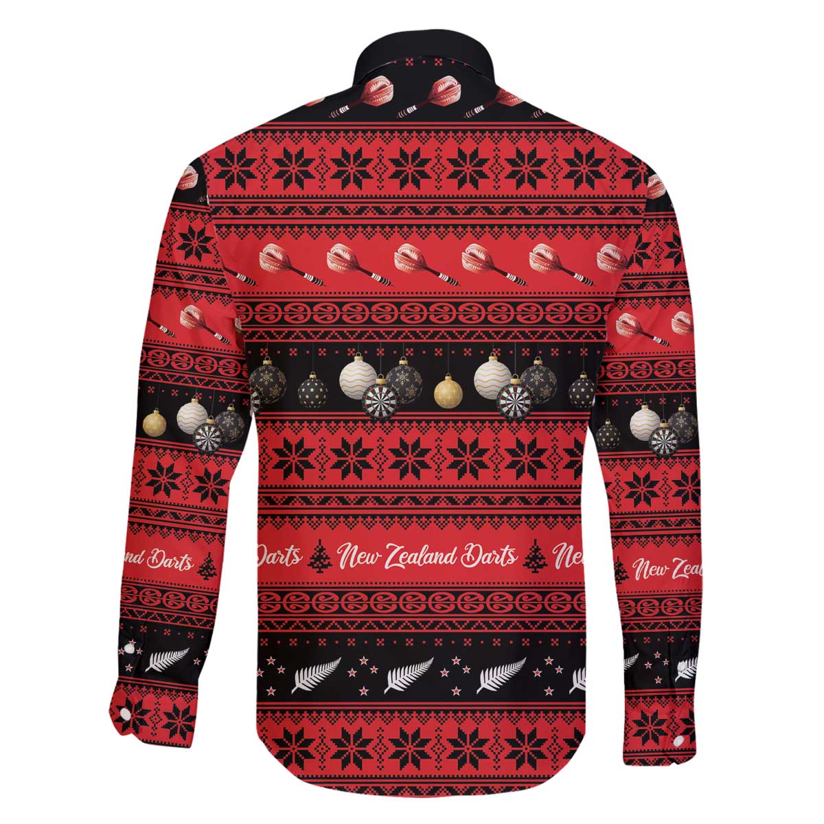 New Zealand Darts Christmas Family Matching Off The Shoulder Long Sleeve Dress and Hawaiian Shirt Merry Xmas Aotearoa Maori Red - Aussie Hoodie