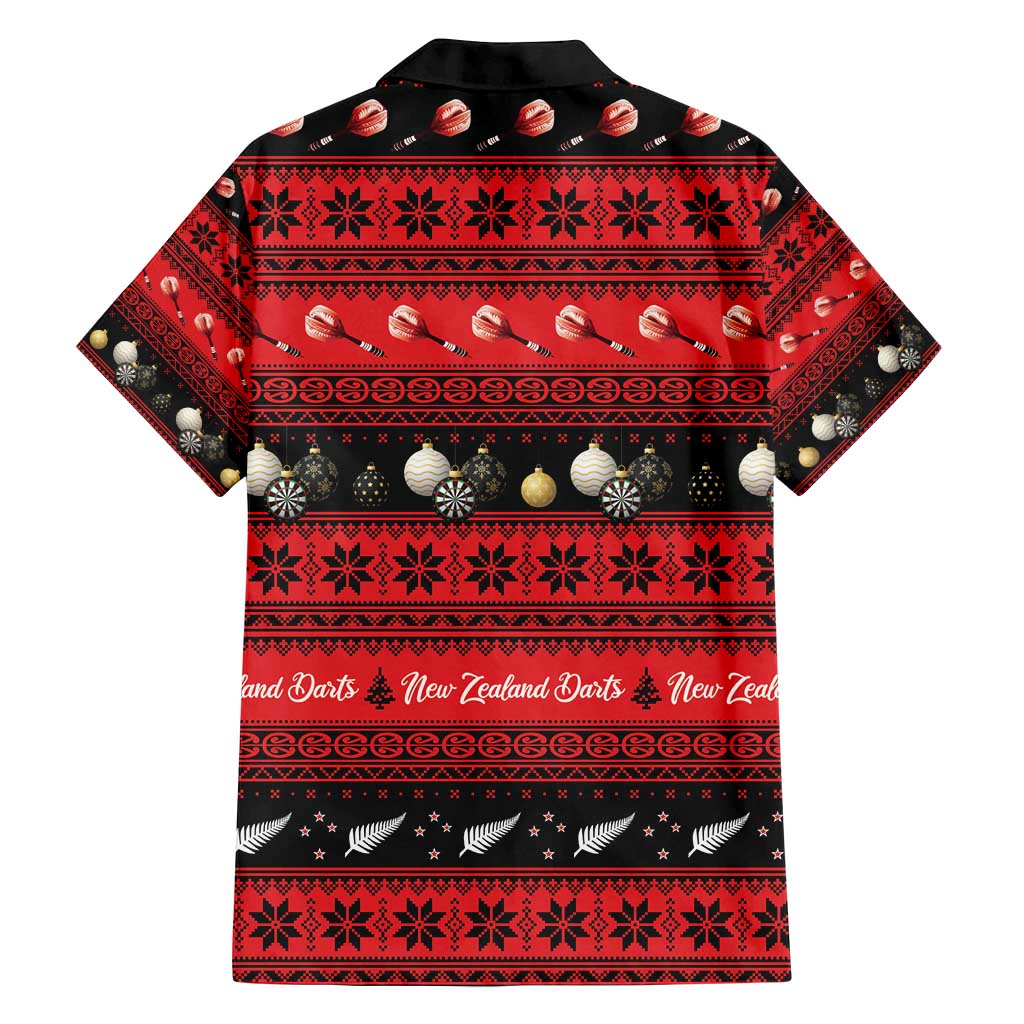 New Zealand Darts Christmas Family Matching Off Shoulder Maxi Dress and Hawaiian Shirt Merry Xmas Aotearoa Maori Red - Aussie Hoodie
