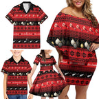 New Zealand Darts Christmas Family Matching Off Shoulder Short Dress and Hawaiian Shirt Merry Xmas Aotearoa Maori Red - Aussie Hoodie