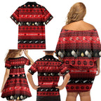 New Zealand Darts Christmas Family Matching Off Shoulder Short Dress and Hawaiian Shirt Merry Xmas Aotearoa Maori Red - Aussie Hoodie