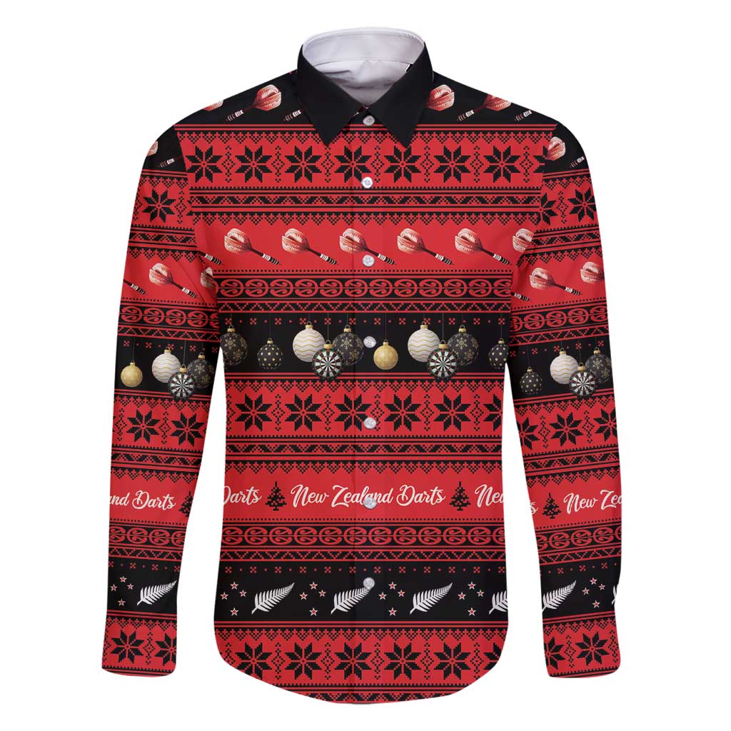 New Zealand Darts Christmas Family Matching Off Shoulder Short Dress and Hawaiian Shirt Merry Xmas Aotearoa Maori Red - Aussie Hoodie