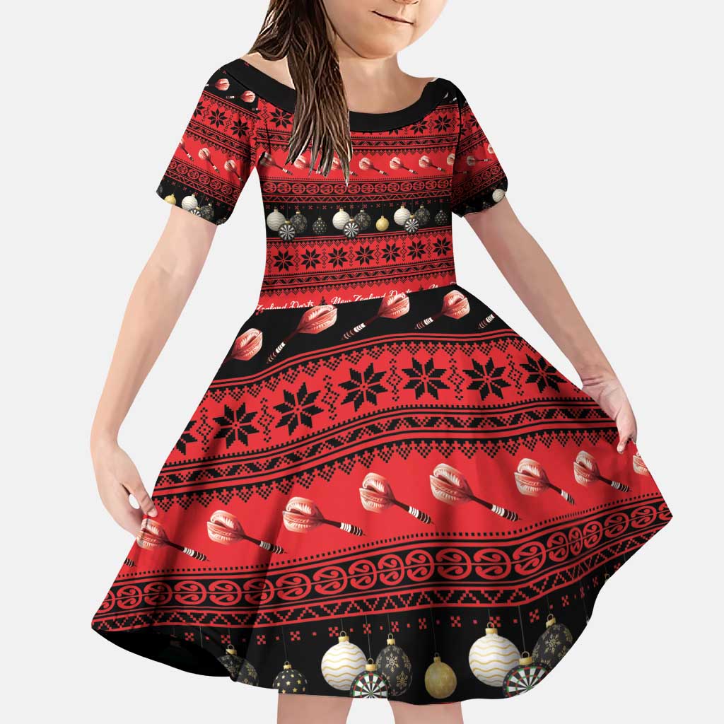 New Zealand Darts Christmas Family Matching Puletasi and Hawaiian Shirt Merry Xmas Aotearoa Maori Red - Aussie Hoodie