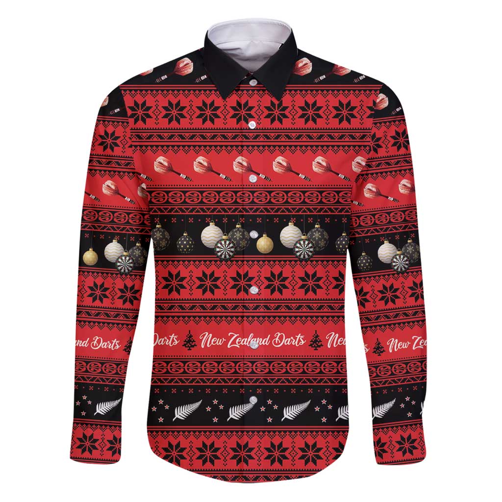 New Zealand Darts Christmas Family Matching Puletasi and Hawaiian Shirt Merry Xmas Aotearoa Maori Red - Aussie Hoodie