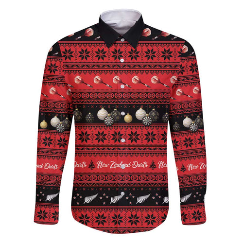 New Zealand Darts Christmas Family Matching Puletasi and Hawaiian Shirt Merry Xmas Aotearoa Maori Red - Aussie Hoodie