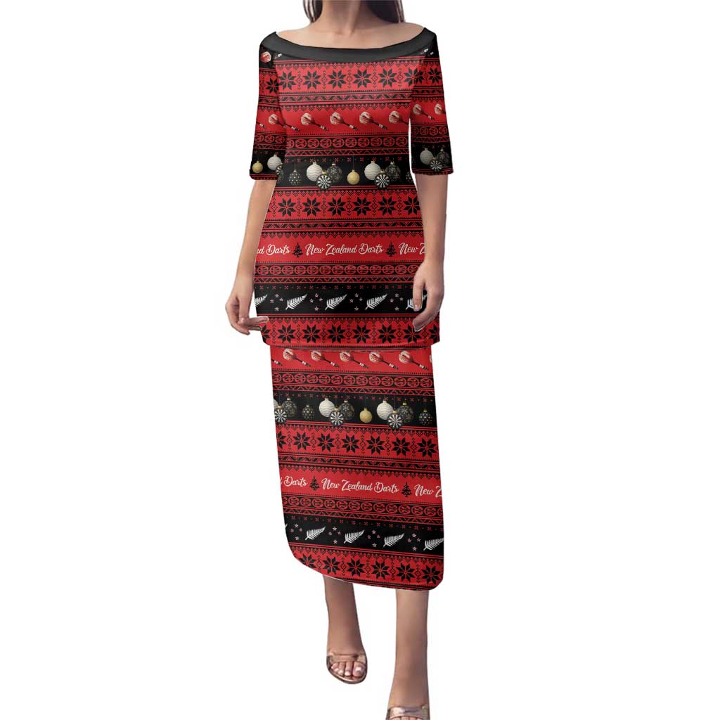 New Zealand Darts Christmas Family Matching Puletasi and Hawaiian Shirt Merry Xmas Aotearoa Maori Red - Aussie Hoodie