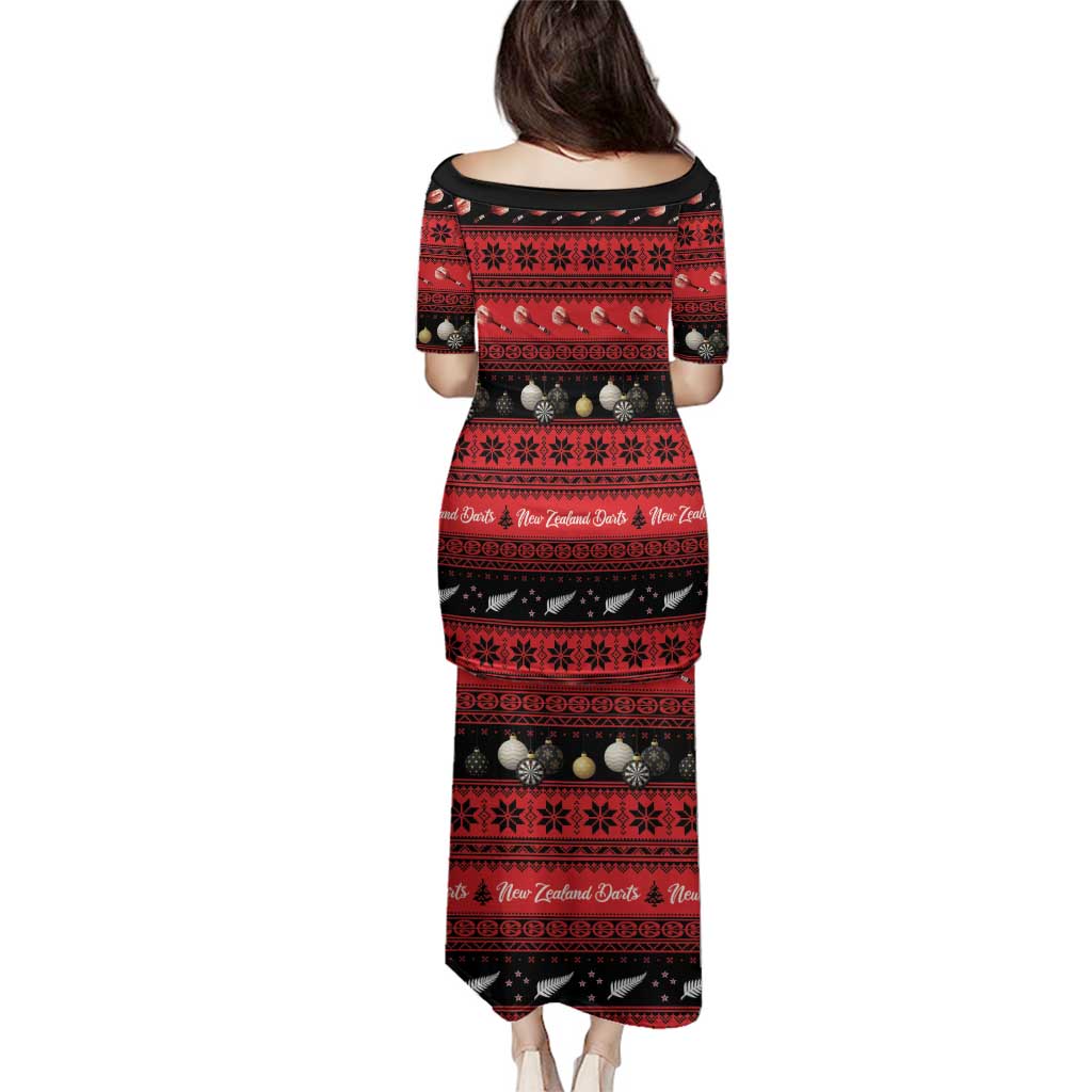 New Zealand Darts Christmas Family Matching Puletasi and Hawaiian Shirt Merry Xmas Aotearoa Maori Red - Aussie Hoodie