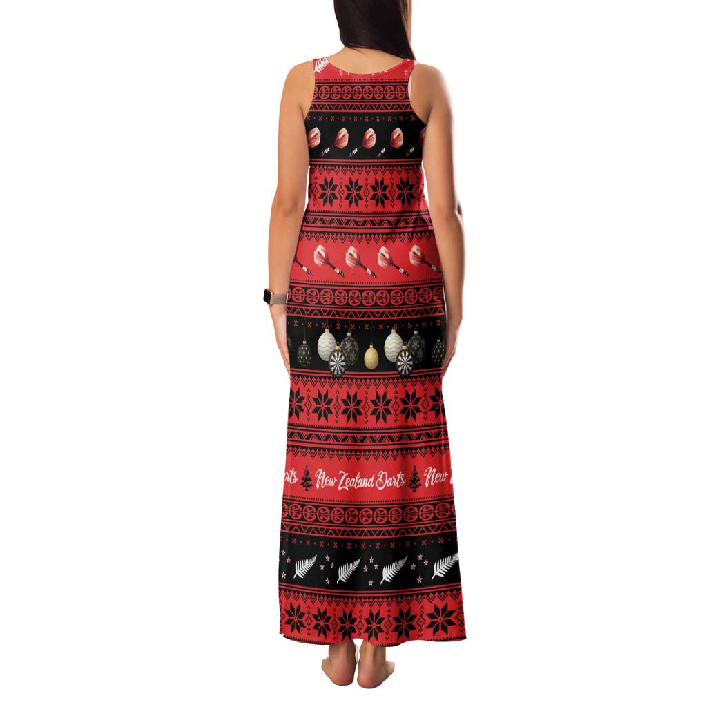 New Zealand Darts Christmas Family Matching Tank Maxi Dress and Hawaiian Shirt Merry Xmas Aotearoa Maori Red - Aussie Hoodie