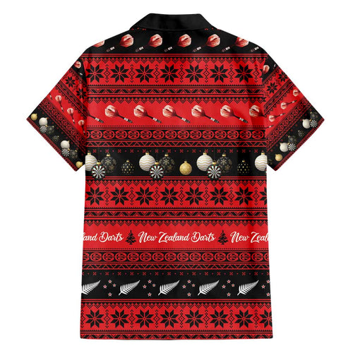 New Zealand Darts Christmas Hawaiian Shirt Merry Xmas Aotearoa Maori Red - Aussie Hoodie