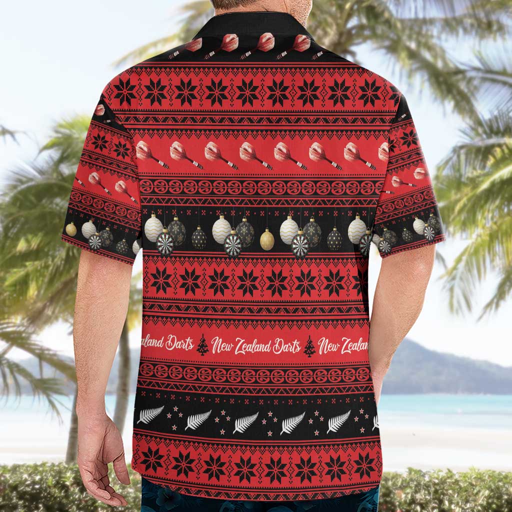 New Zealand Darts Christmas Hawaiian Shirt Merry Xmas Aotearoa Maori Red - Aussie Hoodie