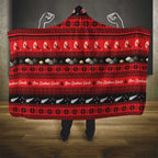 New Zealand Darts Christmas Hooded Blanket Merry Xmas Aotearoa Maori Red - Aussie Hoodie