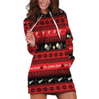 New Zealand Darts Christmas Hoodie Dress Merry Xmas Aotearoa Maori Red - Aussie Hoodie