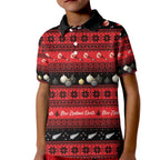 New Zealand Darts Christmas Kid Polo Shirt Merry Xmas Aotearoa Maori Red - Aussie Hoodie