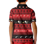 New Zealand Darts Christmas Kid Polo Shirt Merry Xmas Aotearoa Maori Red - Aussie Hoodie