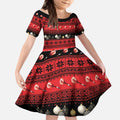 New Zealand Darts Christmas Kid Short Sleeve Dress Merry Xmas Aotearoa Maori Red - Aussie Hoodie