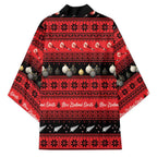 New Zealand Darts Christmas Kimono Merry Xmas Aotearoa Maori Red - Aussie Hoodie